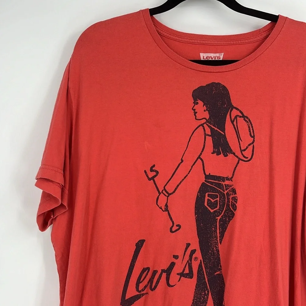 Levi’s Men’s Coral Short Sleeve Pin Up T Shirt